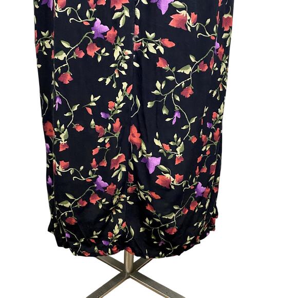 Vintage 90's Uniform Floral Gothic Grunge Whimsygoth Maxi Dress - Picture 10 of 13